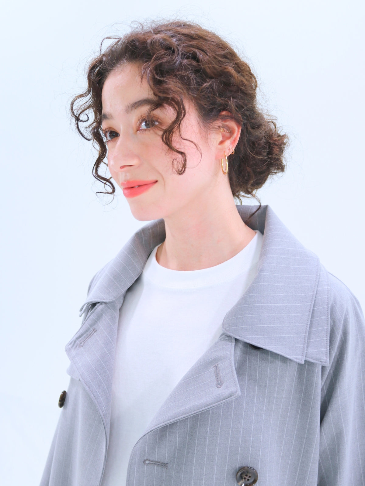 Double-Collar Long Trench Coat