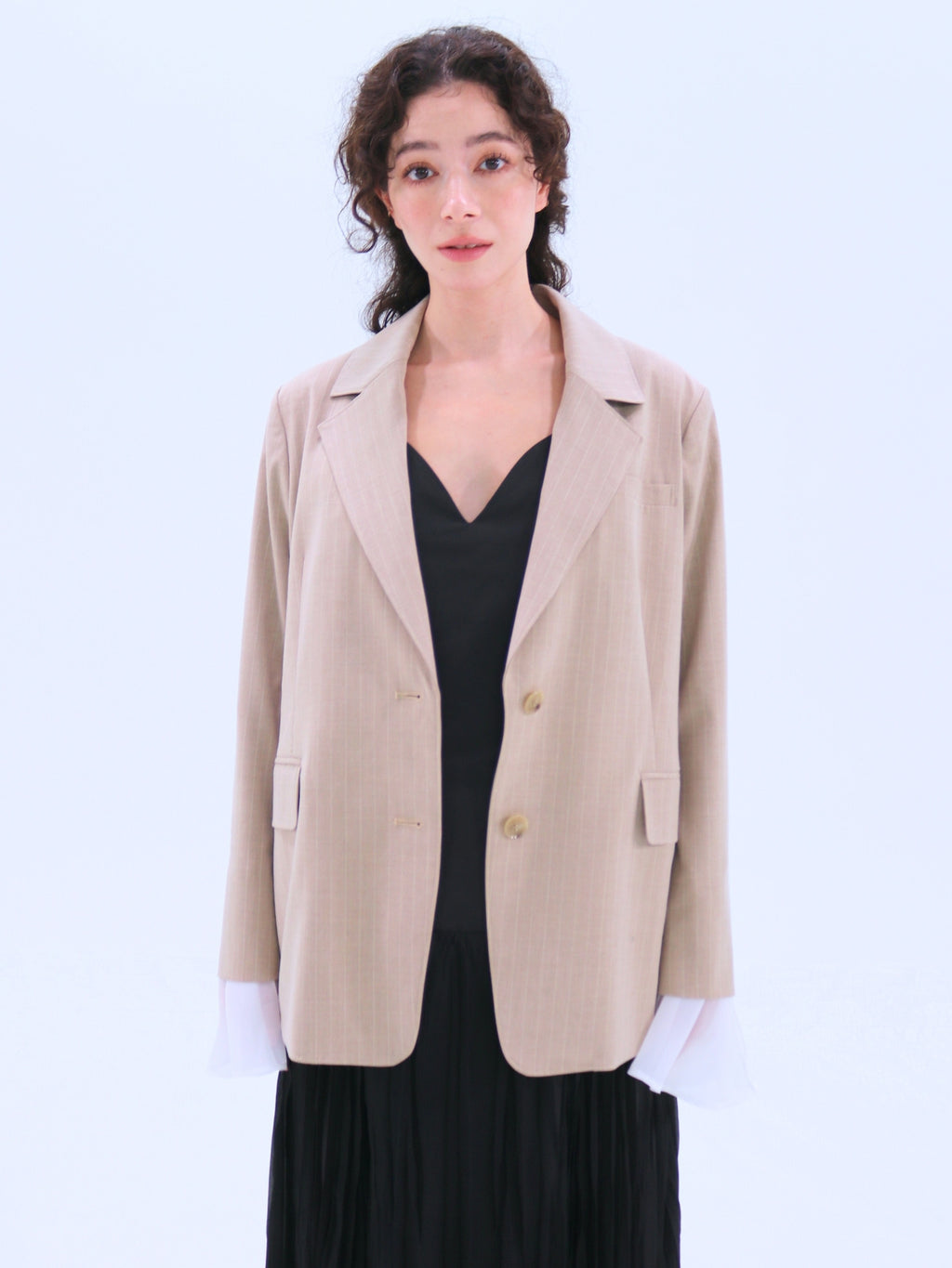 Chiffon Cuff Tailored Jacket