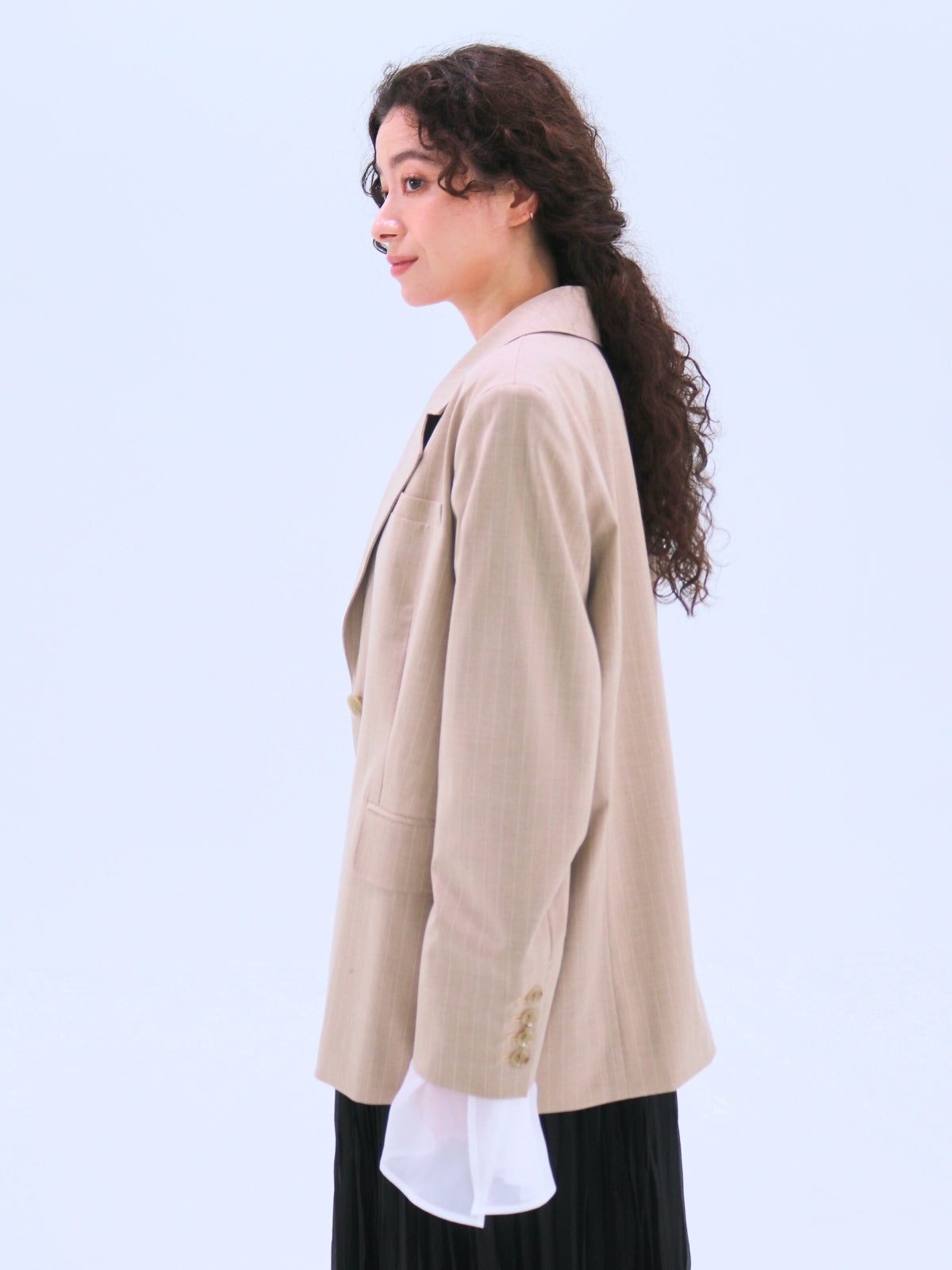 Chiffon Cuff Tailored Jacket