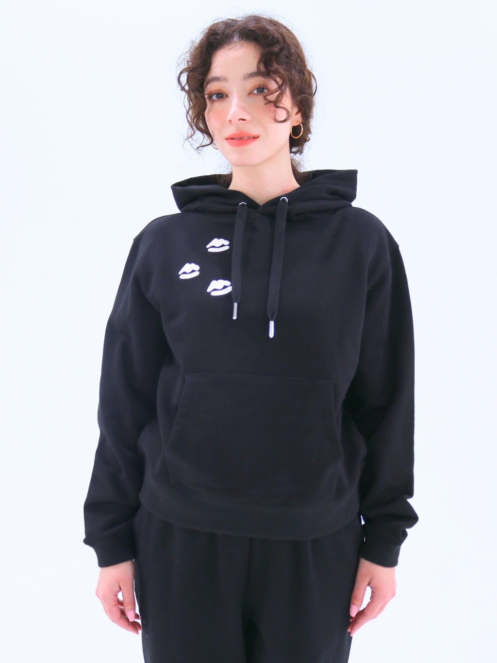 Lip Embroidered Sweat Hoodie
