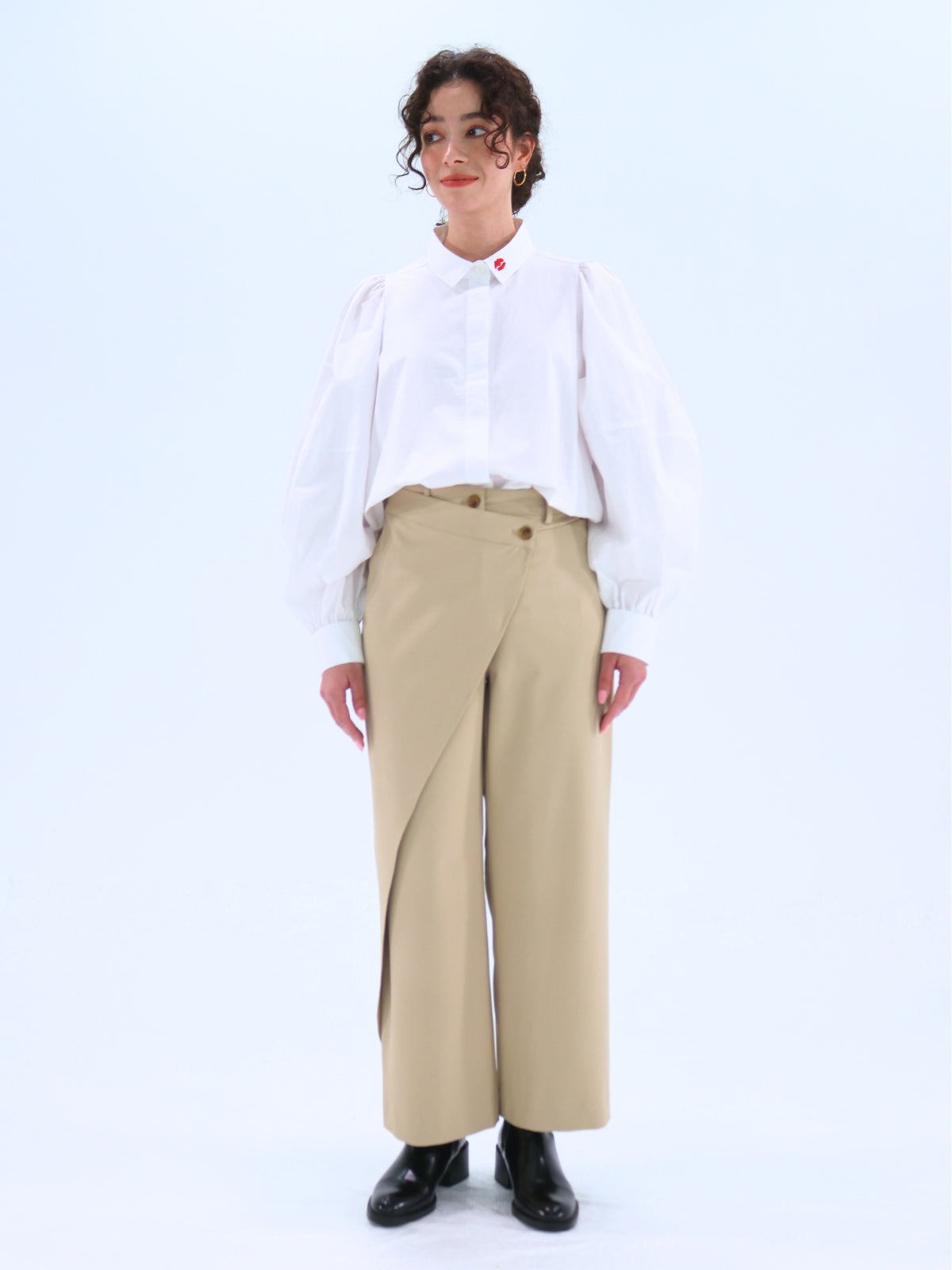 One-Side Wrap Slacks