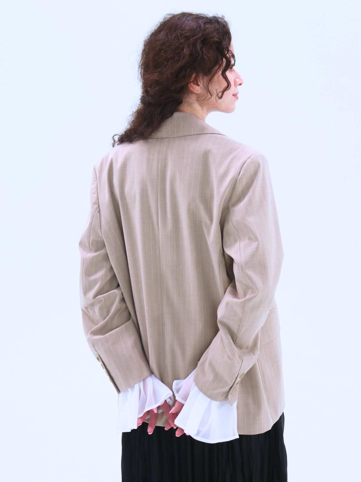 Chiffon Cuff Tailored Jacket
