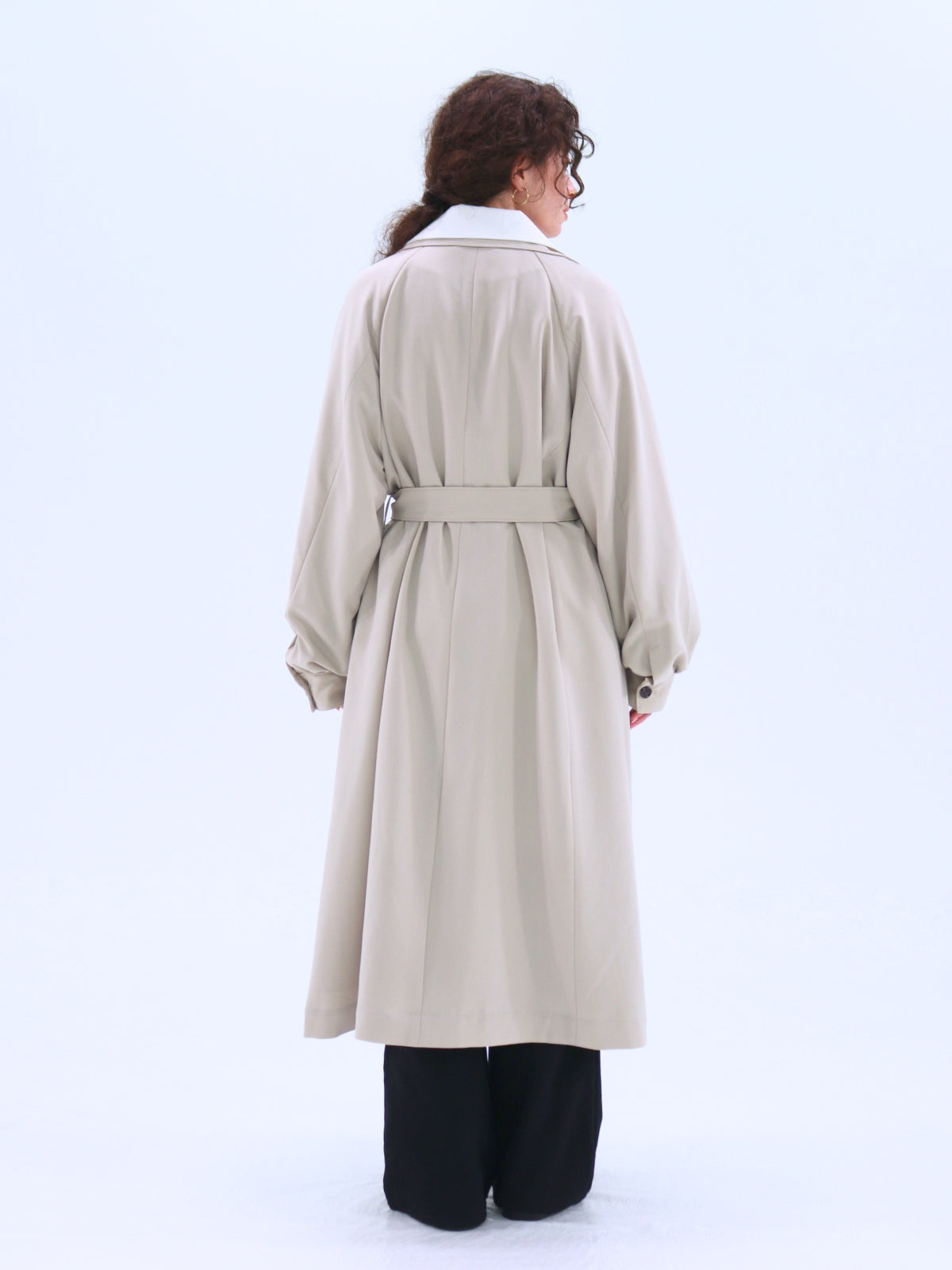 Double-Collar Long Trench Coat