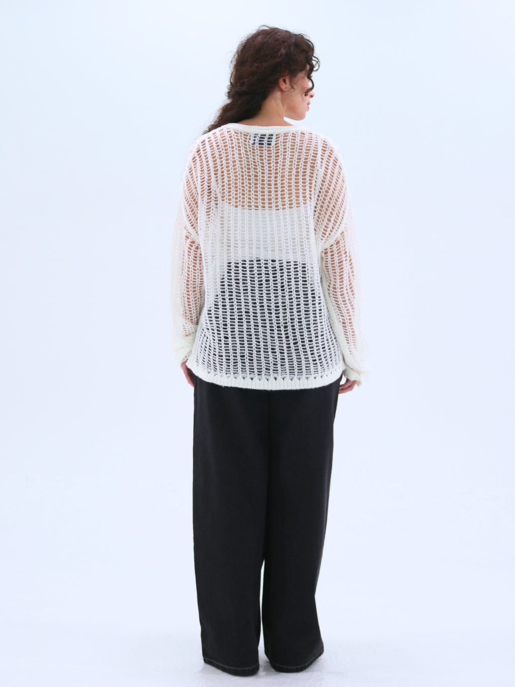 Low-Mesh Lip Cardigan