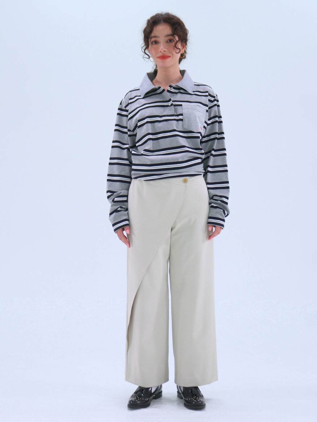 One-Side Wrap Slacks