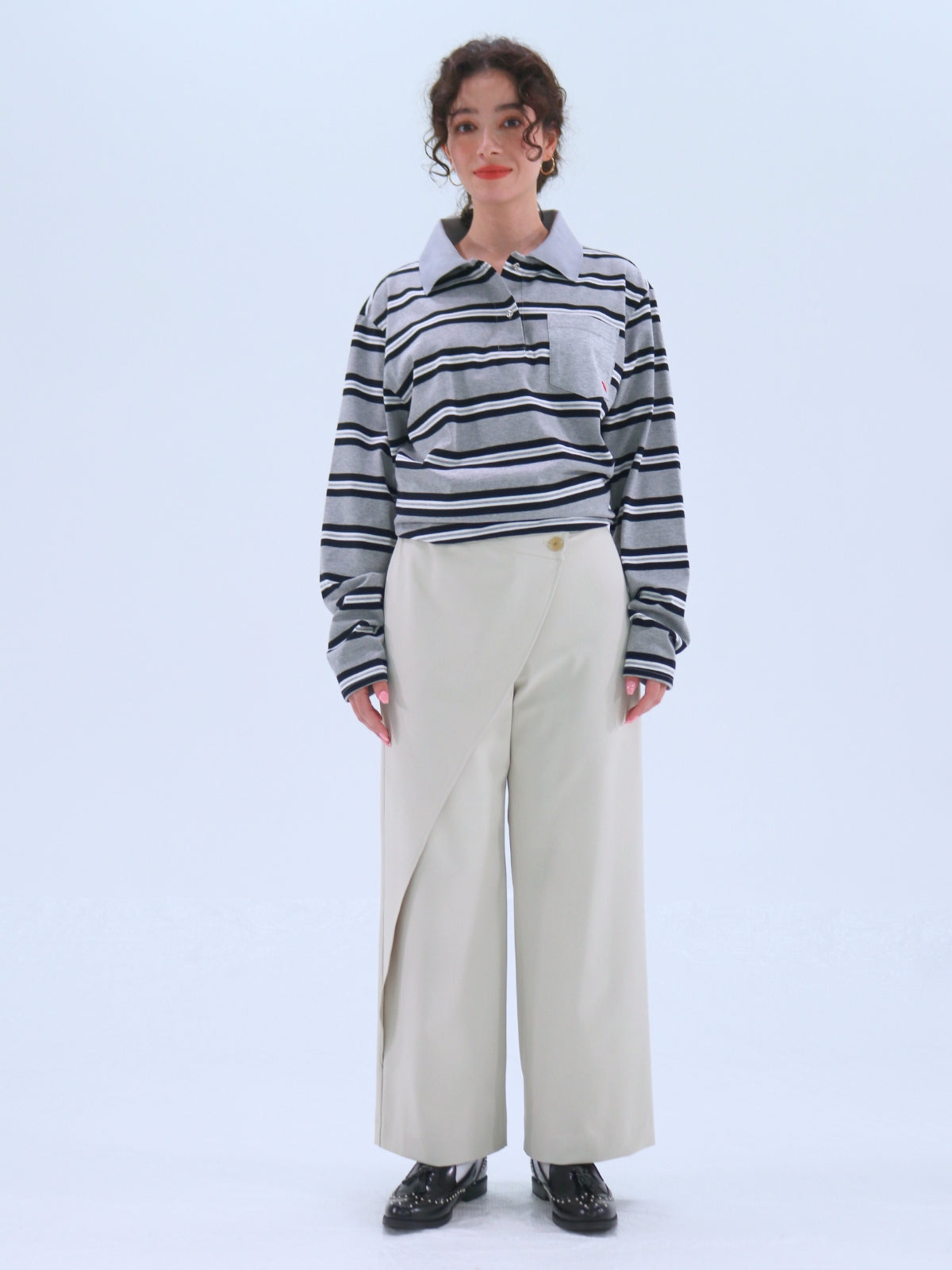 One-Side Wrap Slacks