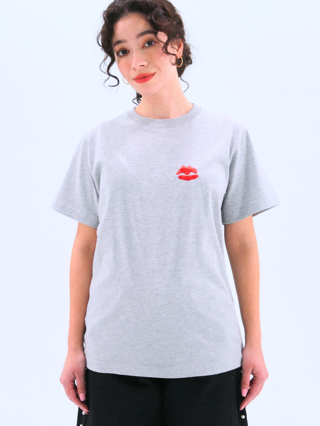 Lip Embroidered T-Shirt