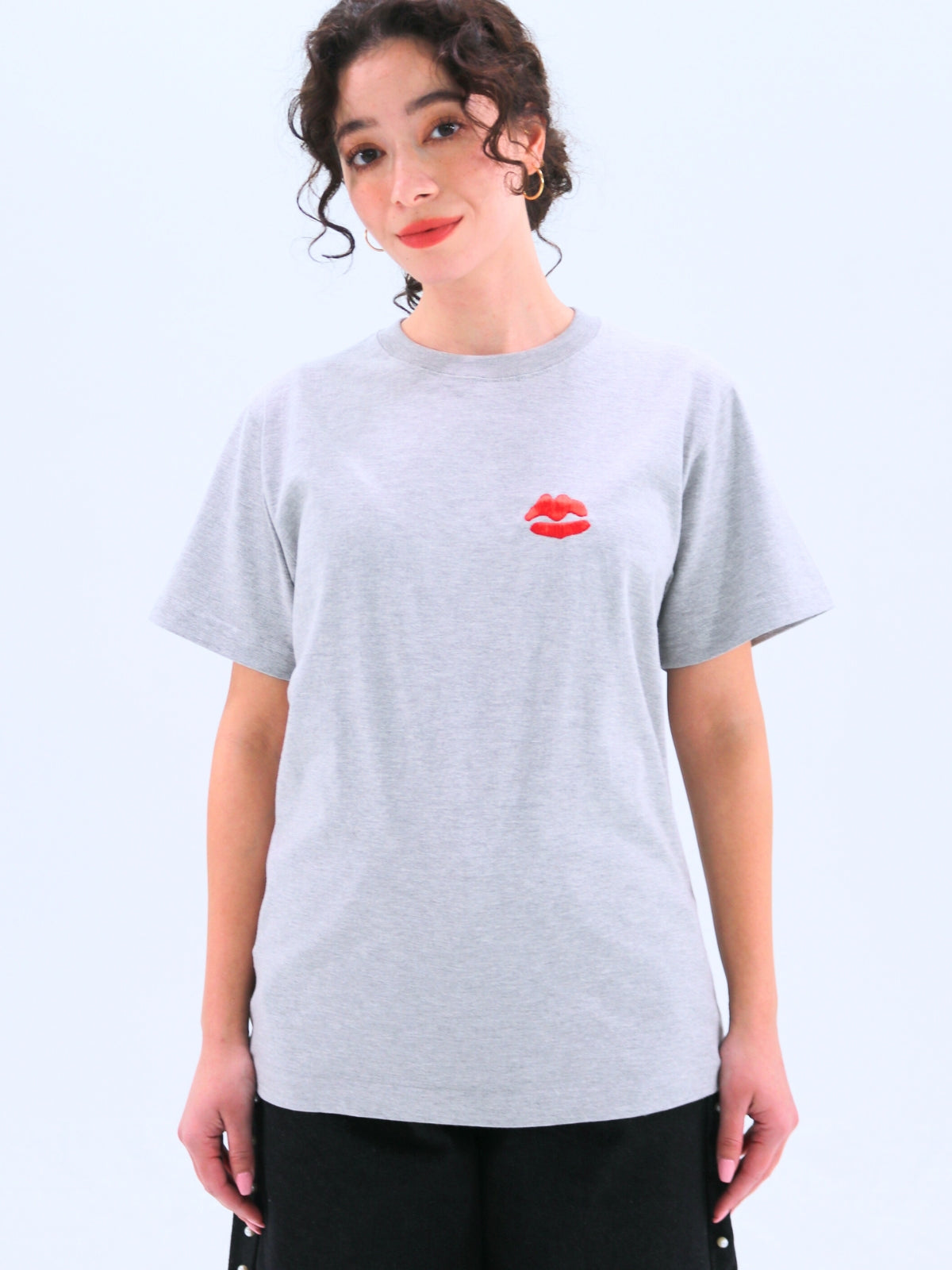 Lip Embroidered T-Shirt