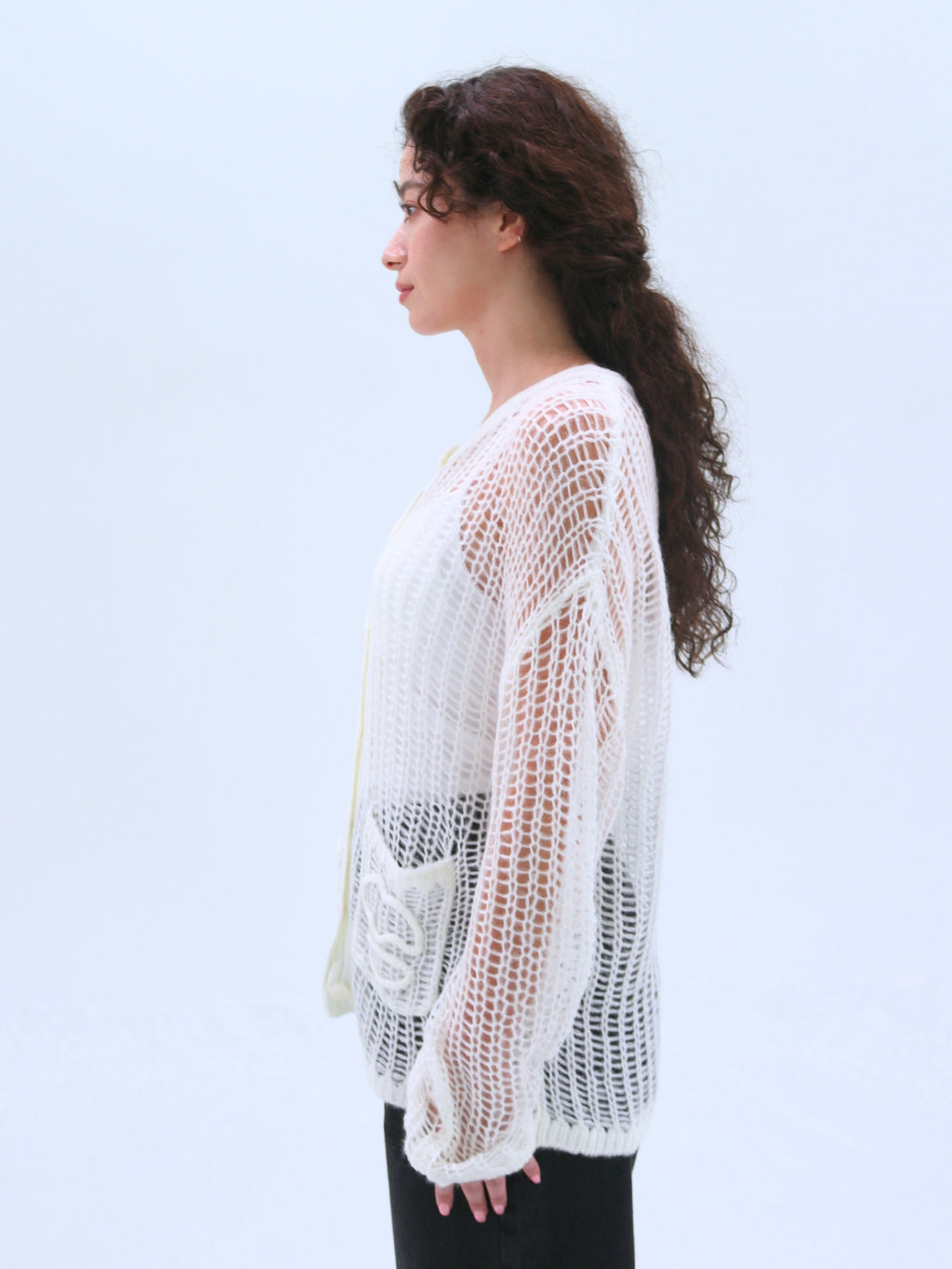 Low-Mesh Lip Cardigan