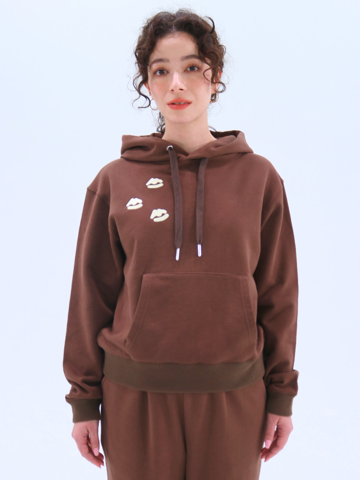 Lip Embroidered Sweat Hoodie