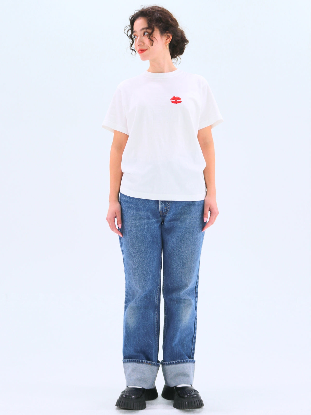 Lip Embroidered T-Shirt