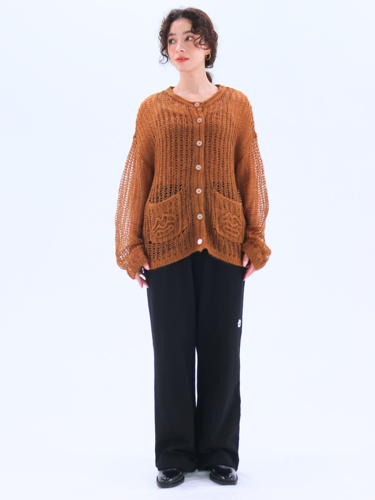 Low-Mesh Lip Cardigan