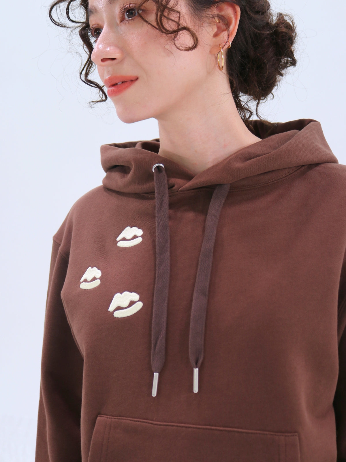 Lip Embroidered Sweat Hoodie