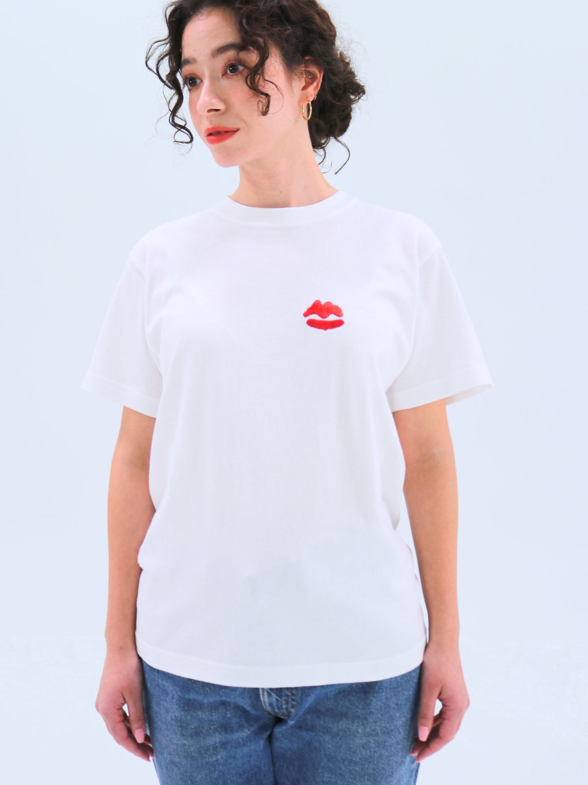 Lip Embroidered T-Shirt