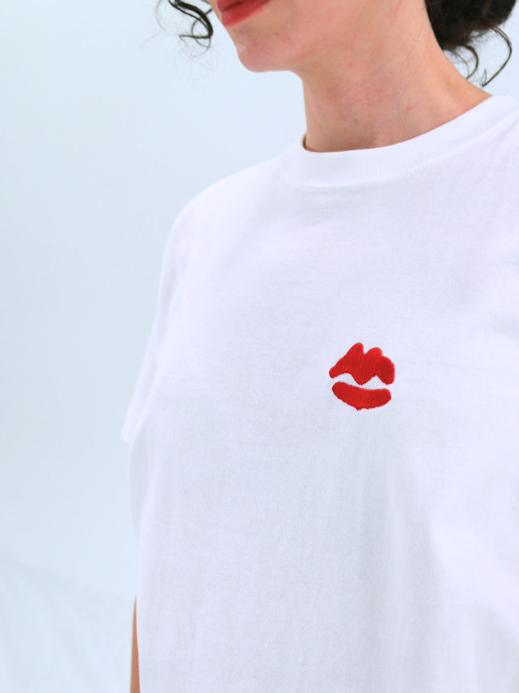 Lip Embroidered T-Shirt