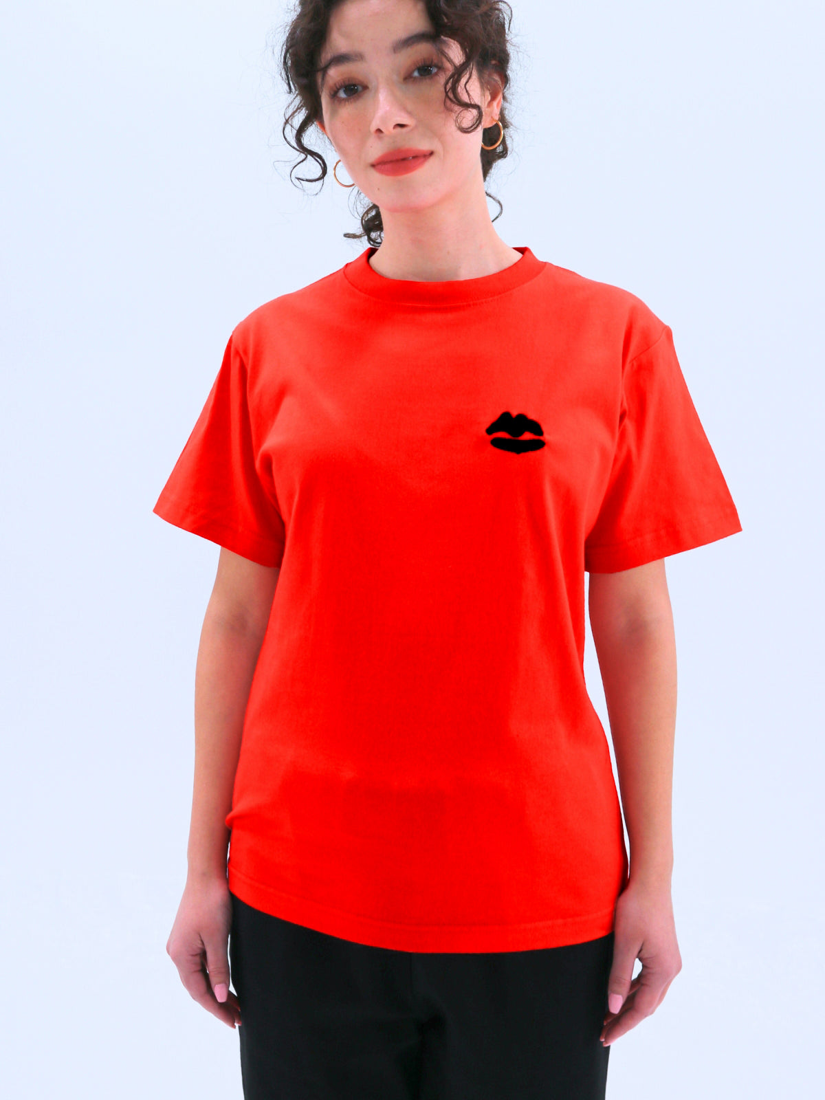 Lip Embroidered T-Shirt