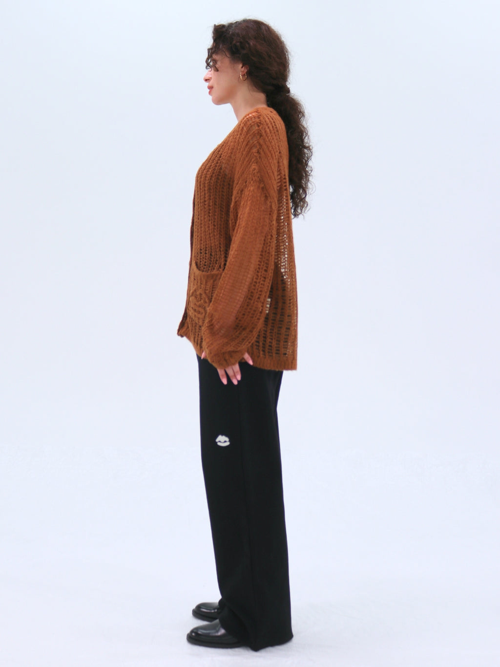 Low-Mesh Lip Cardigan