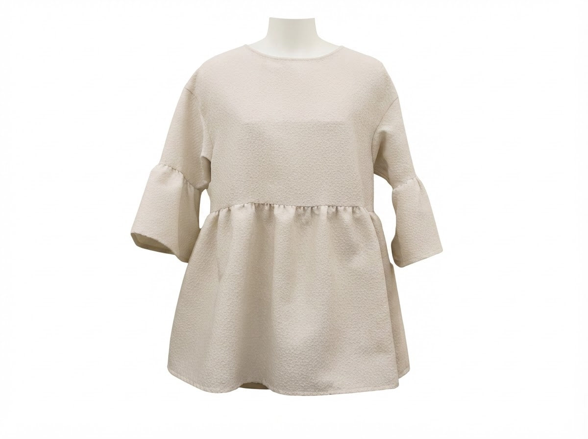 Jacquard Back Open Blouse