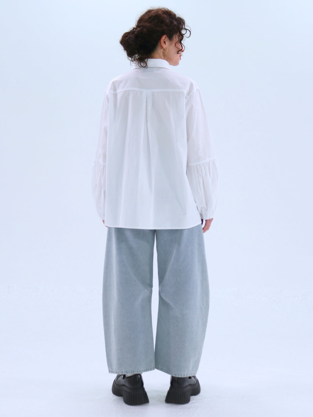 Balloon Sleeve Asymmetrical Blouse