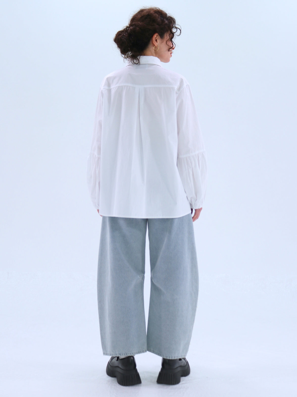 Balloon Sleeve Asymmetrical Blouse