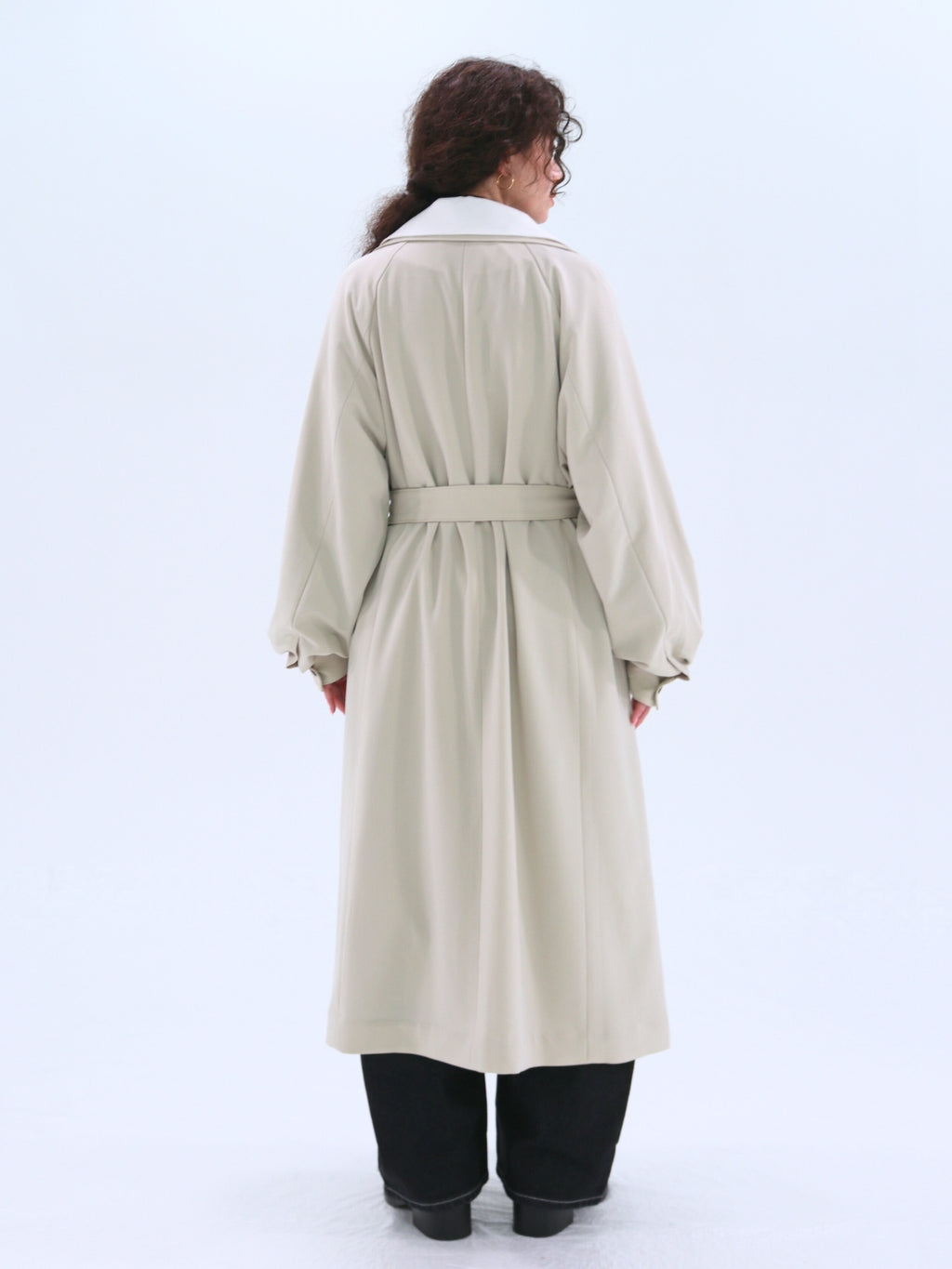 Double-Collar Long Trench Coat