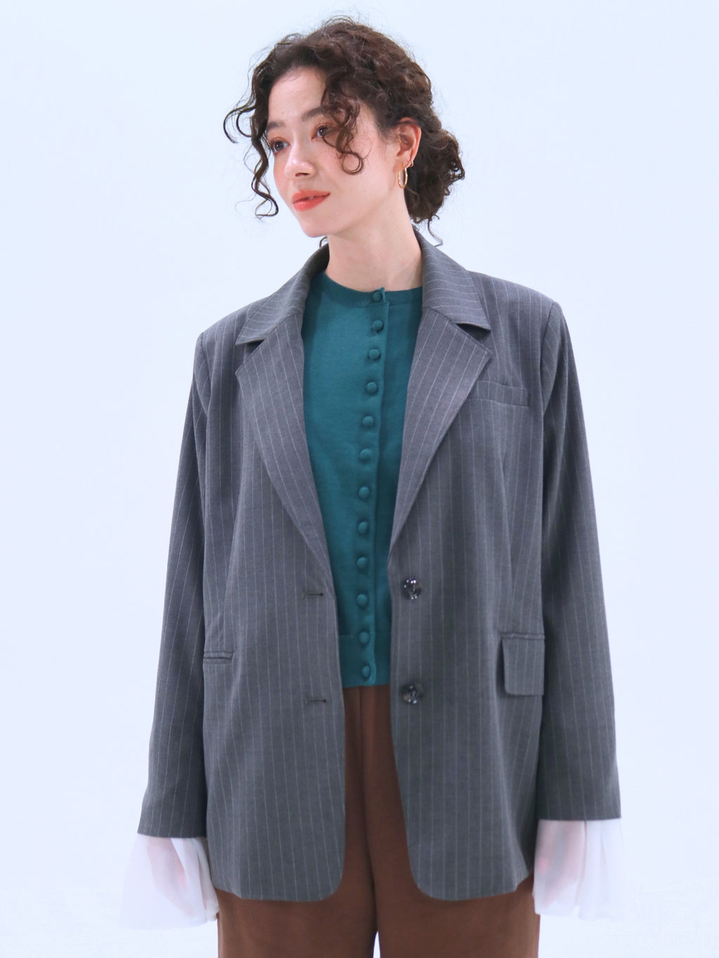 Chiffon Cuff Tailored Jacket