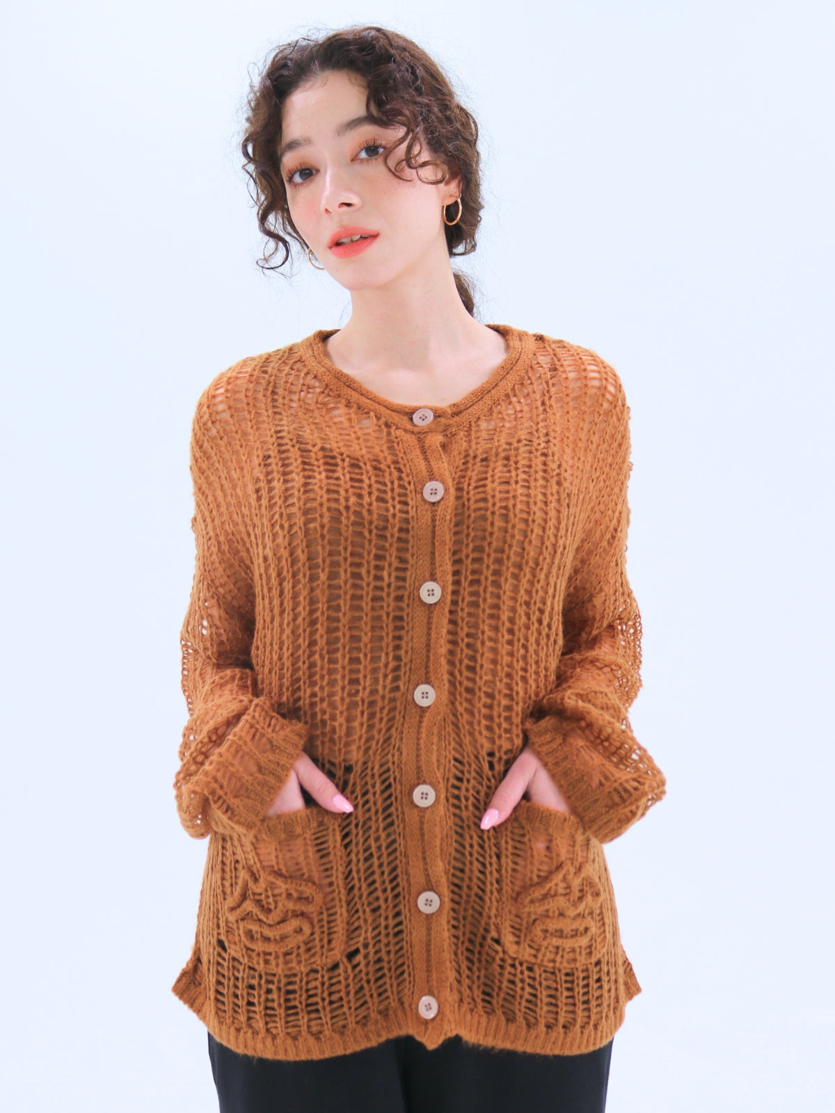 Low-Mesh Lip Cardigan