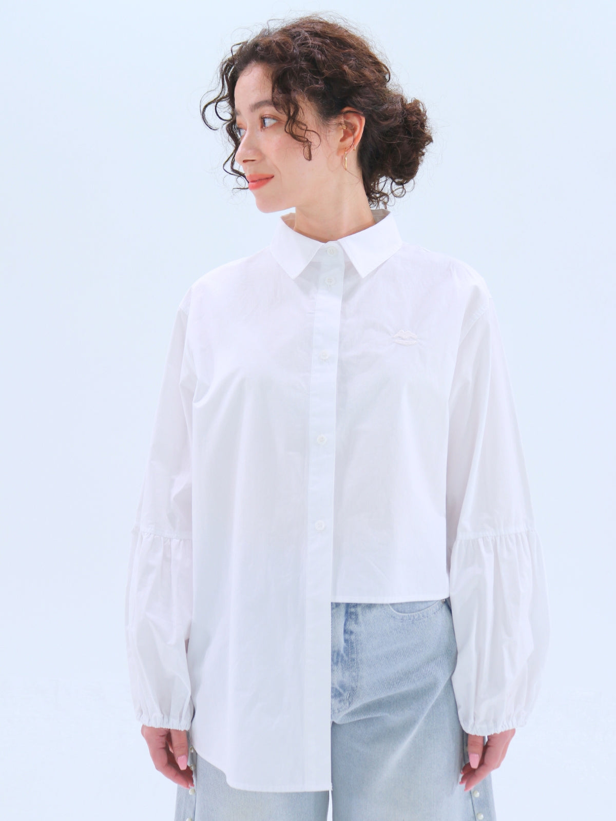 Balloon Sleeve Asymmetrical Blouse