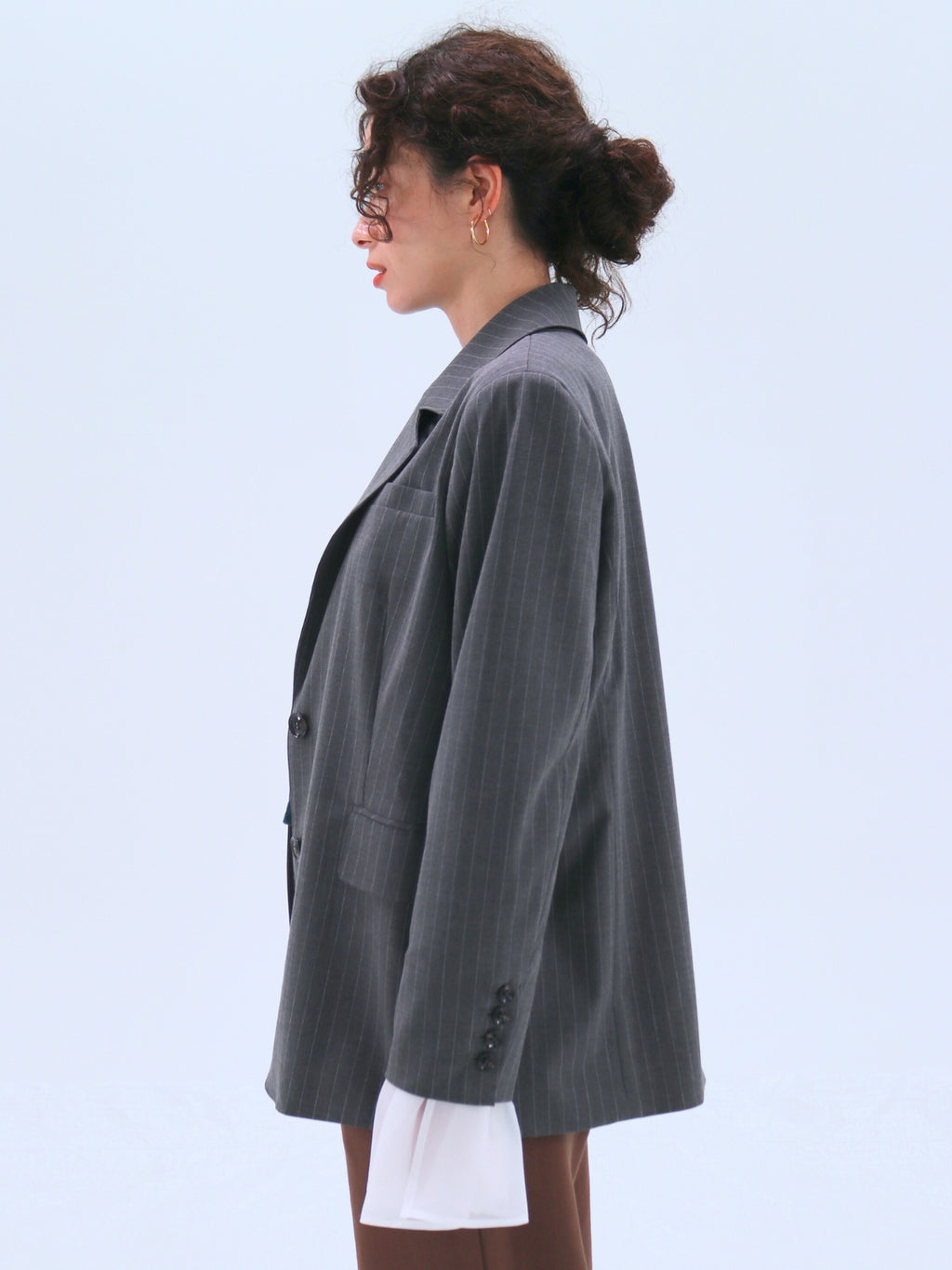 Chiffon Cuff Tailored Jacket