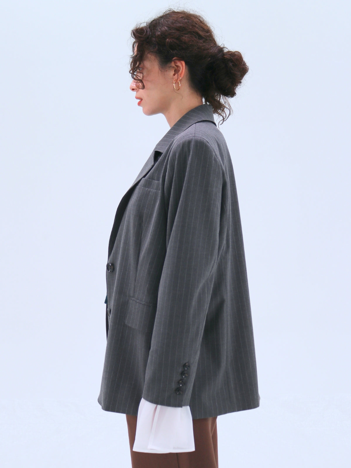 Chiffon Cuff Tailored Jacket