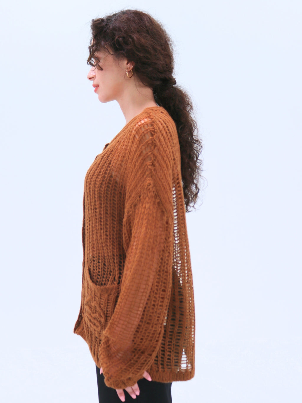 Low-Mesh Lip Cardigan