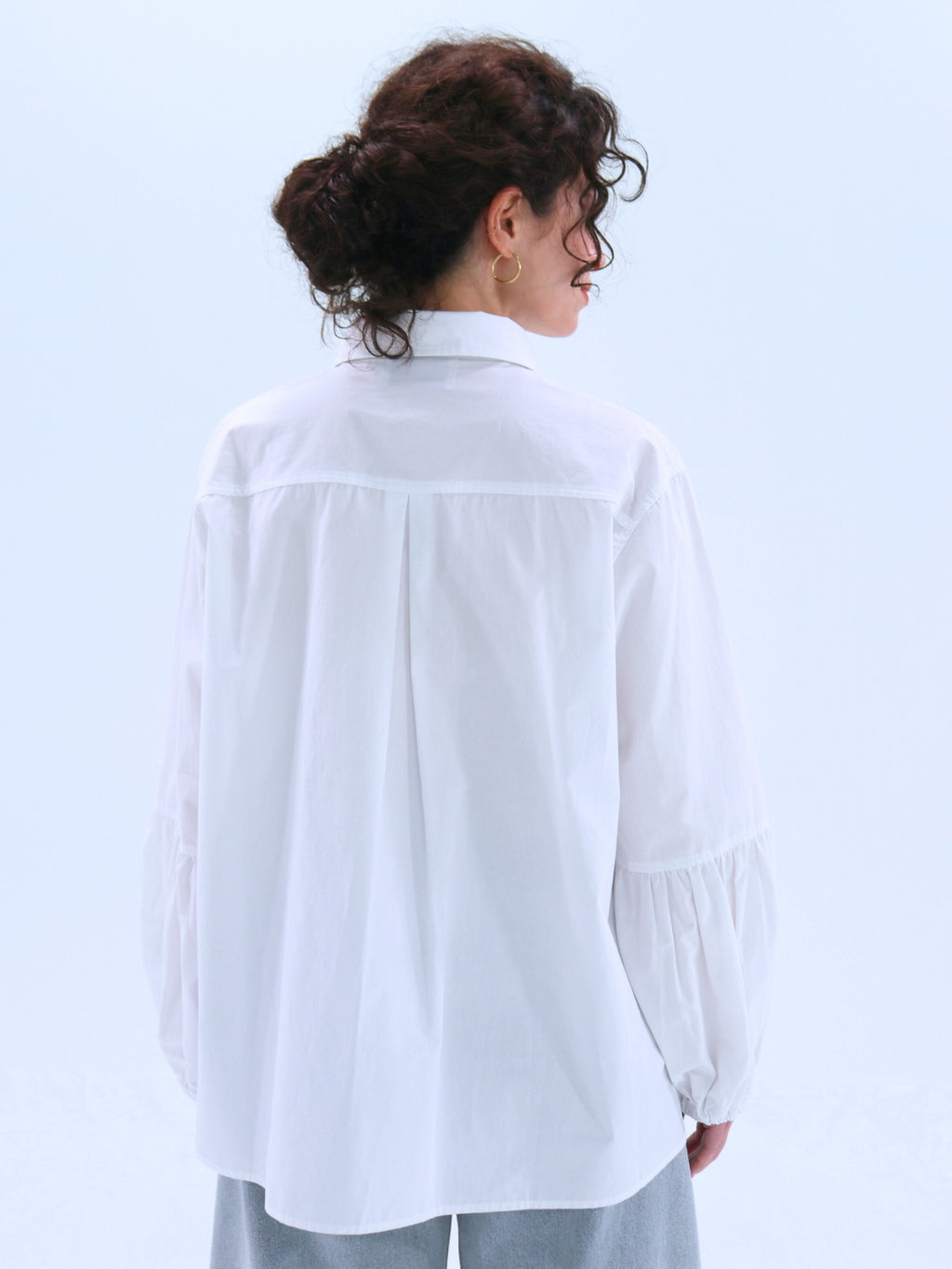 Balloon Sleeve Asymmetrical Blouse