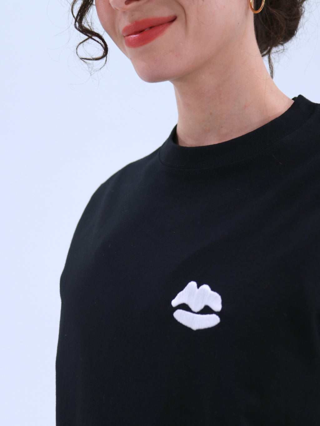 Lip Embroidered T-Shirt