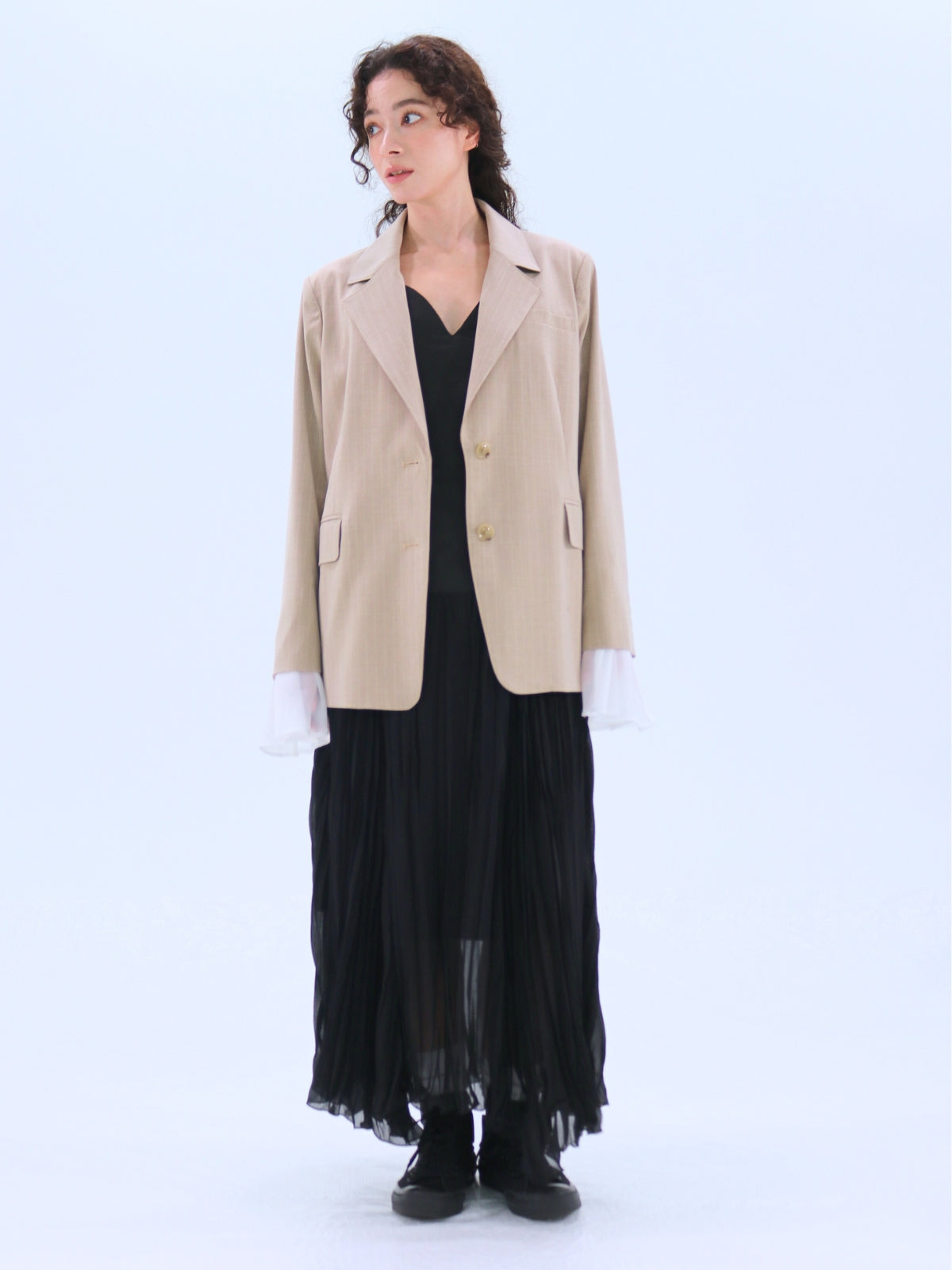 Chiffon Cuff Tailored Jacket