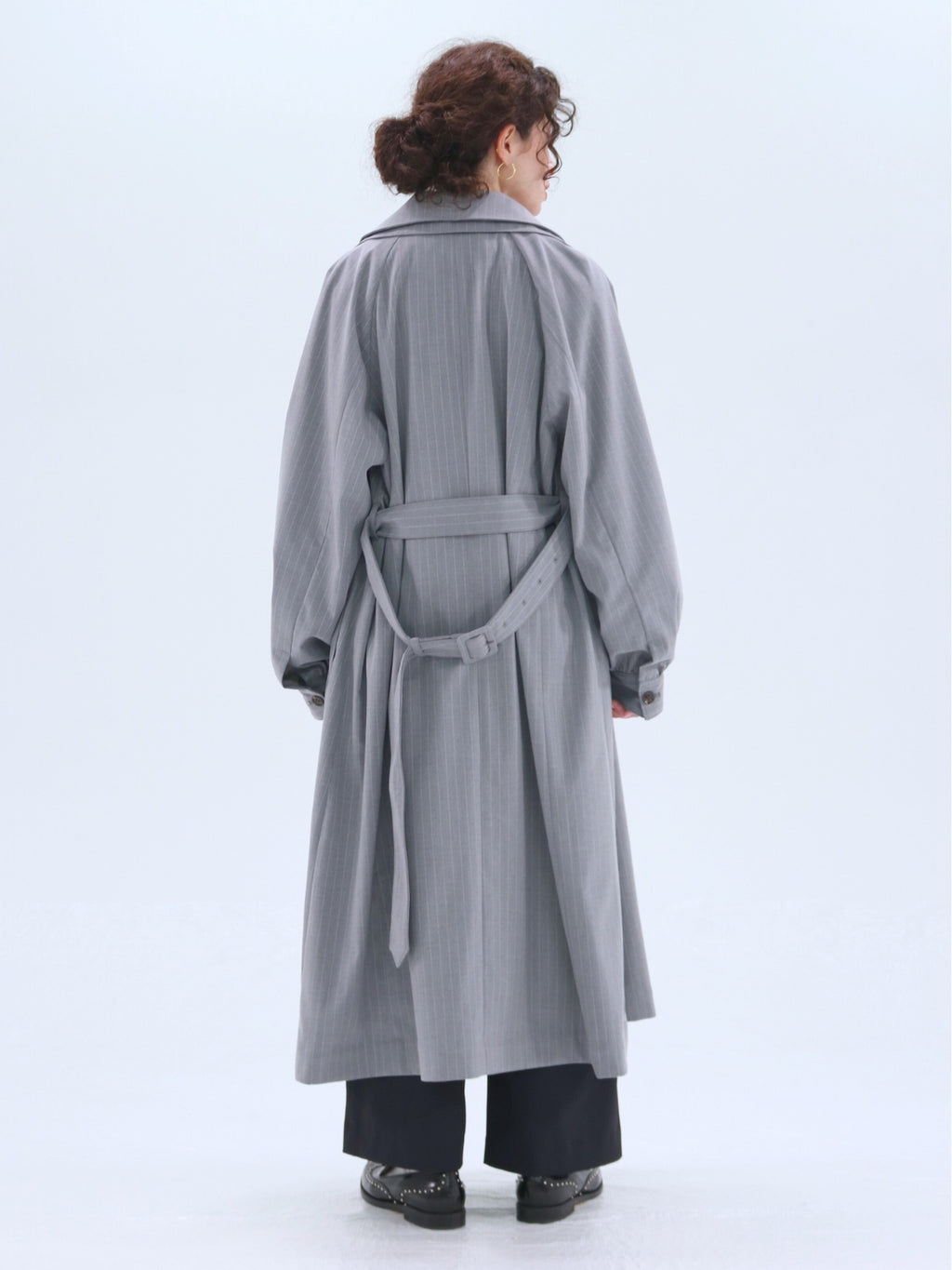 Double-Collar Long Trench Coat