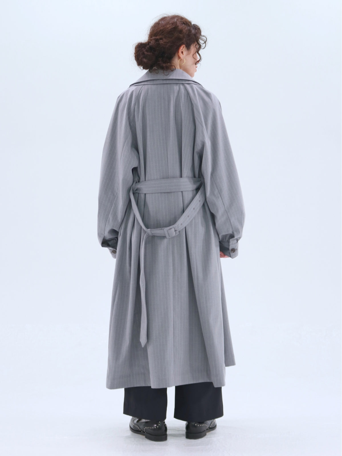 Double-Collar Long Trench Coat