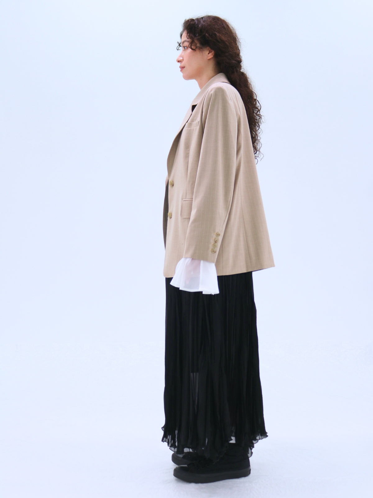 Chiffon Cuff Tailored Jacket