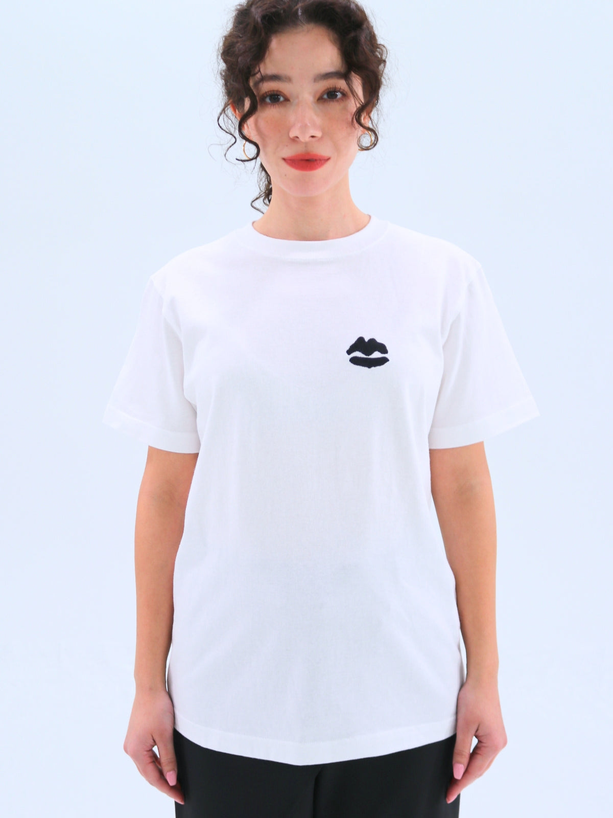 Lip Embroidered T-Shirt