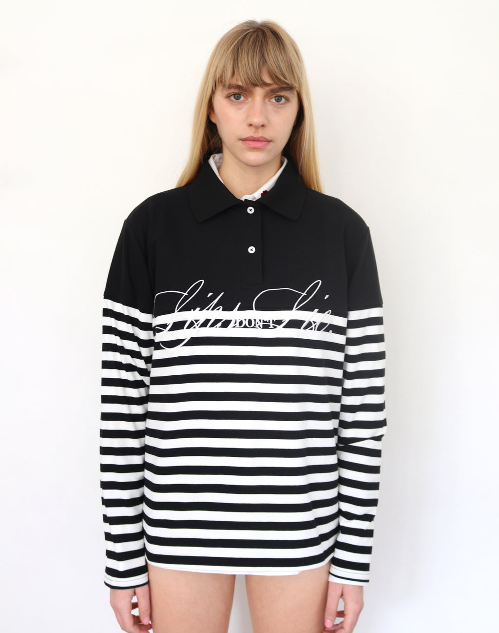 LIPS DON’T LIE. Border Polo Shirt
