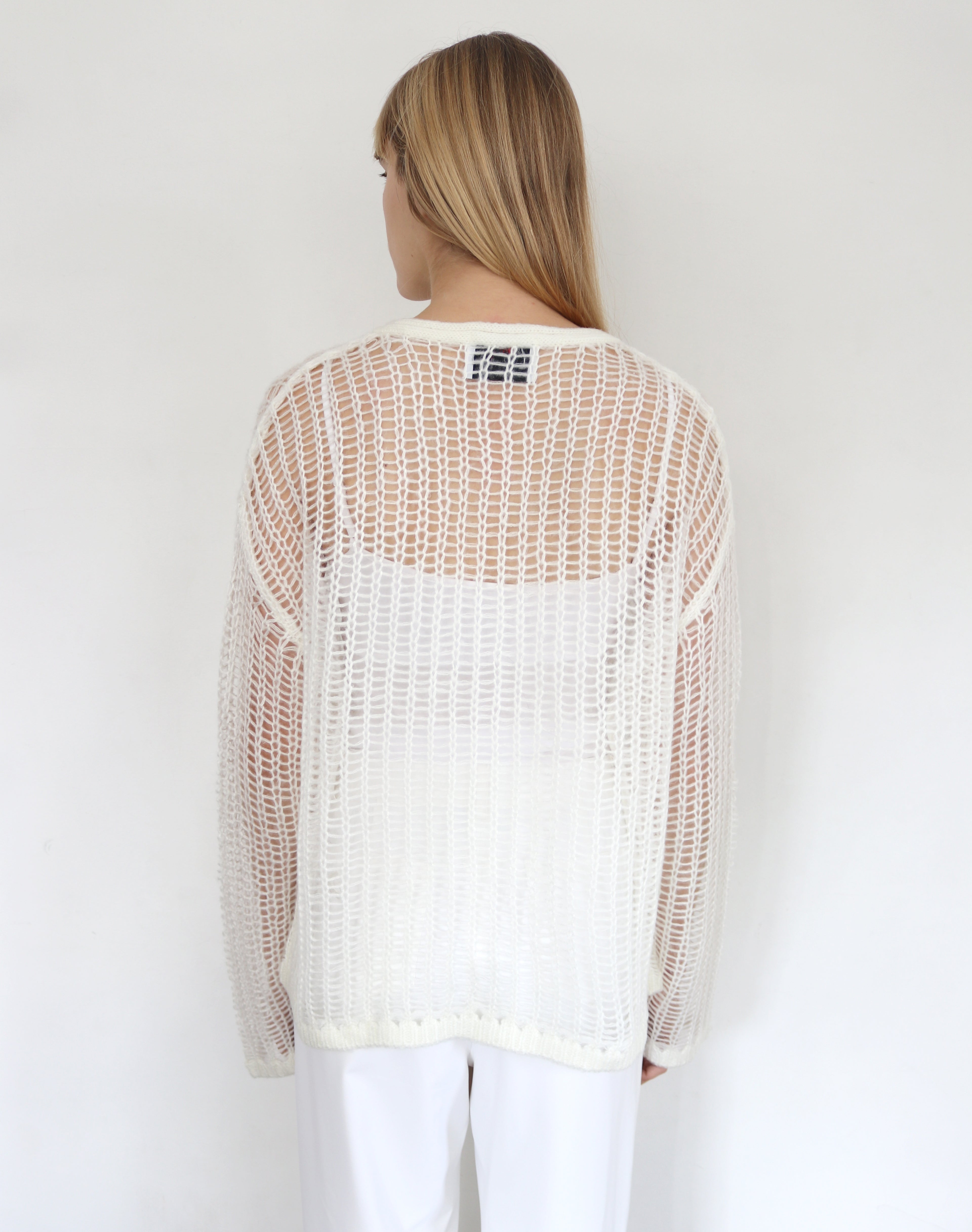 Low-Mesh Lip Cardigan