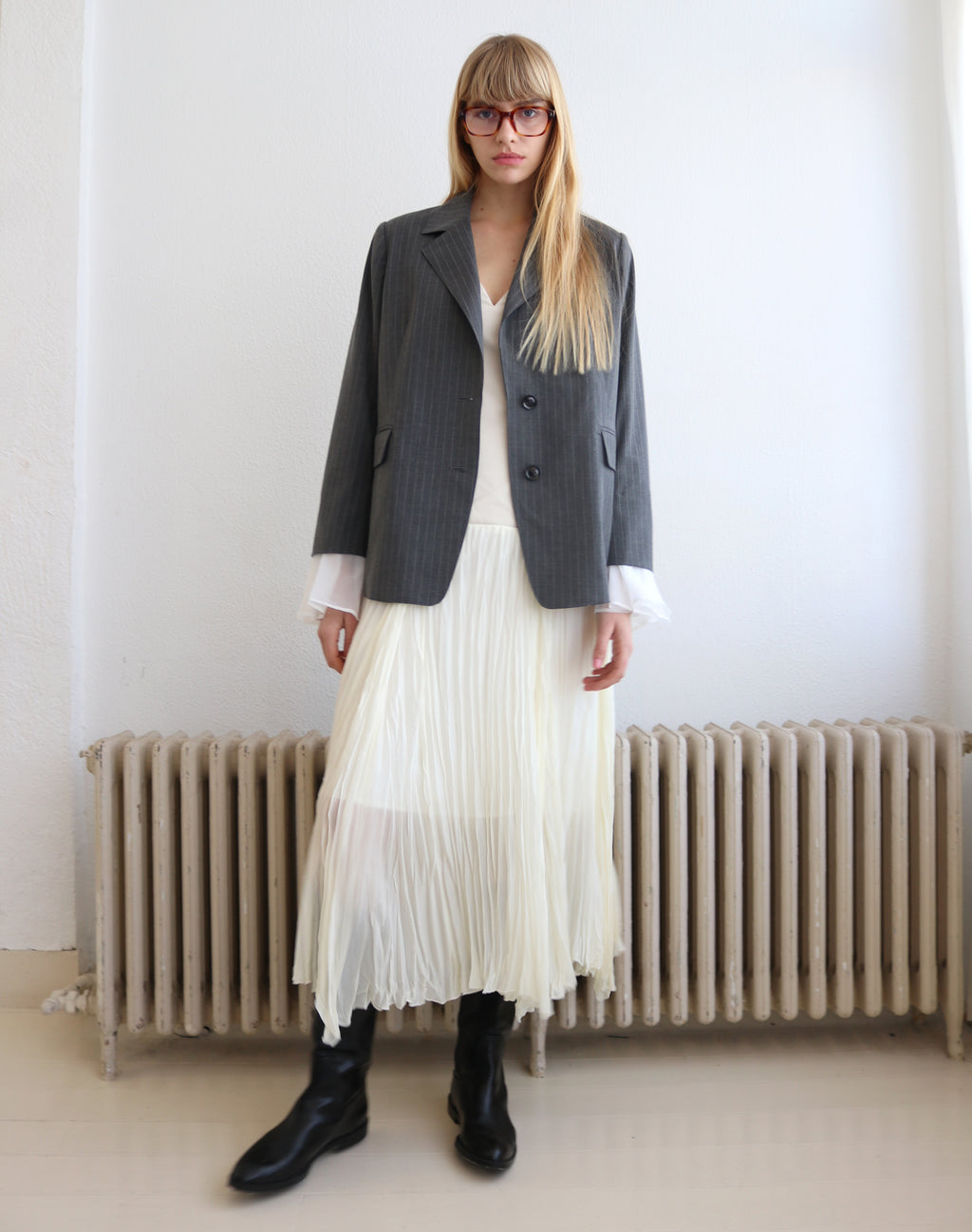 Chiffon Cuff Tailored Jacket