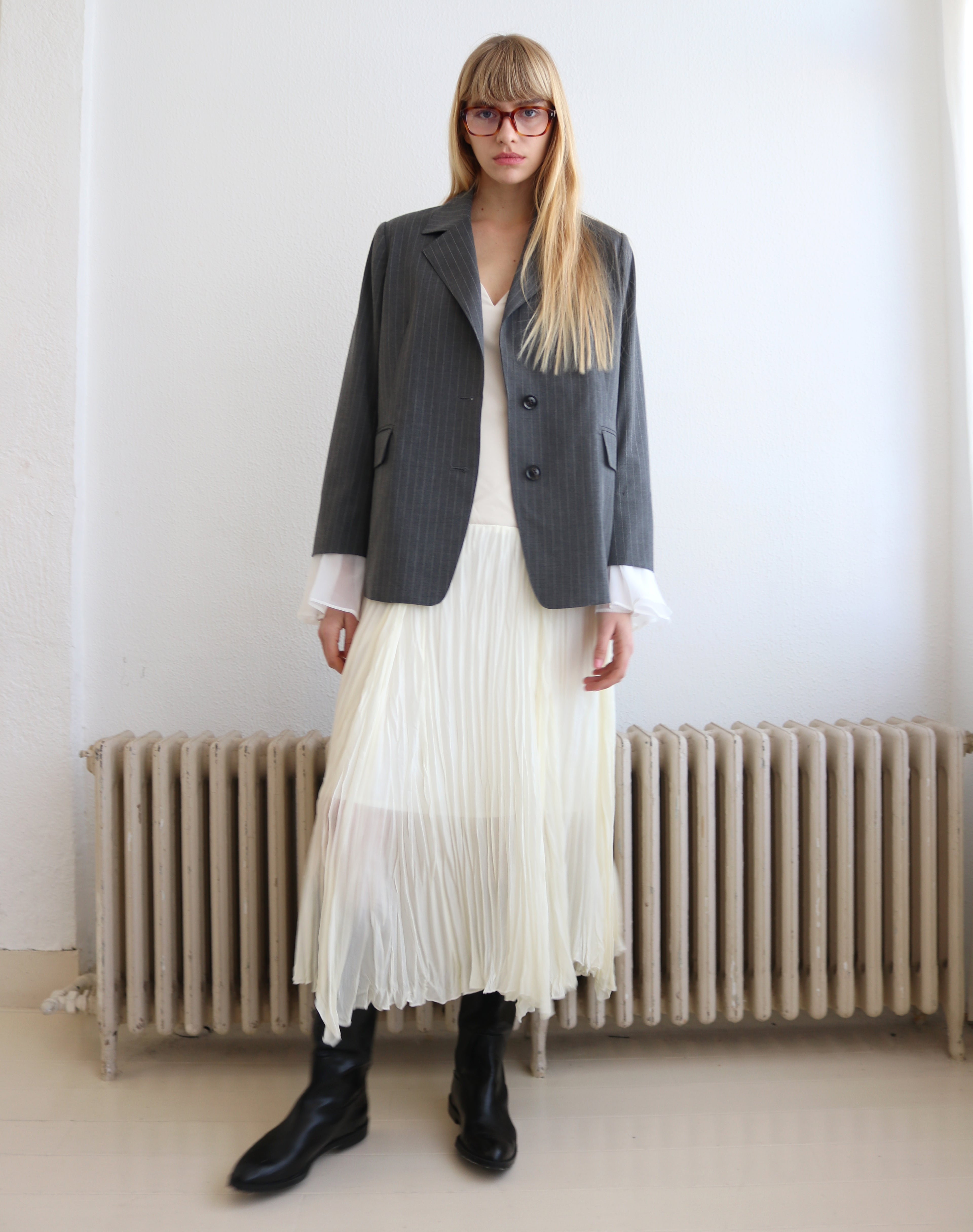 Chiffon Cuff Tailored Jacket