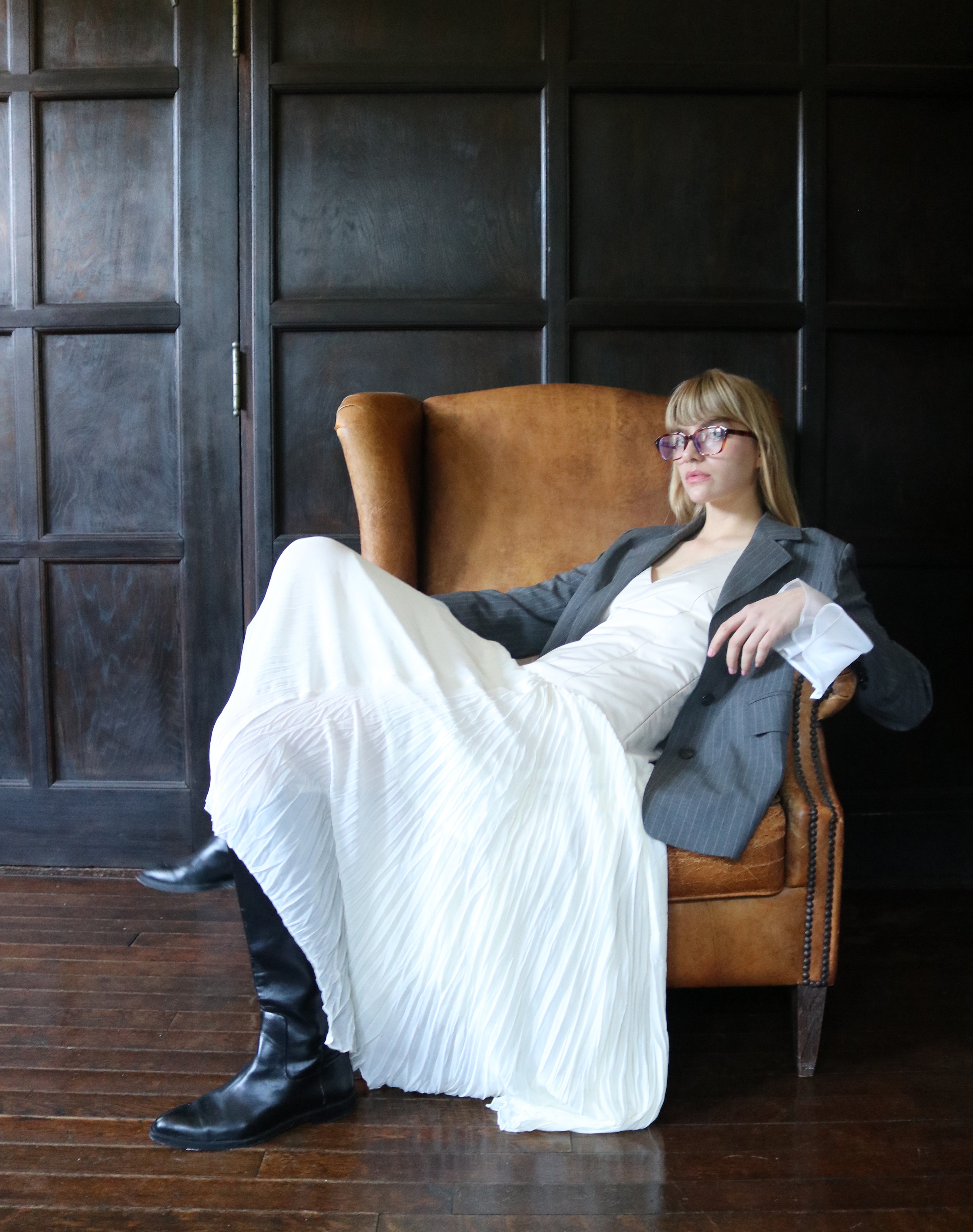 Chiffon Cuff Tailored Jacket