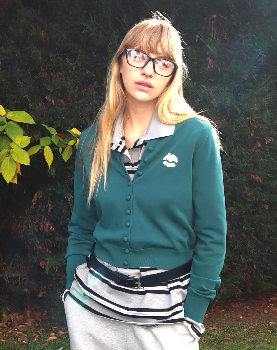 Lip Embroidered Cardigan