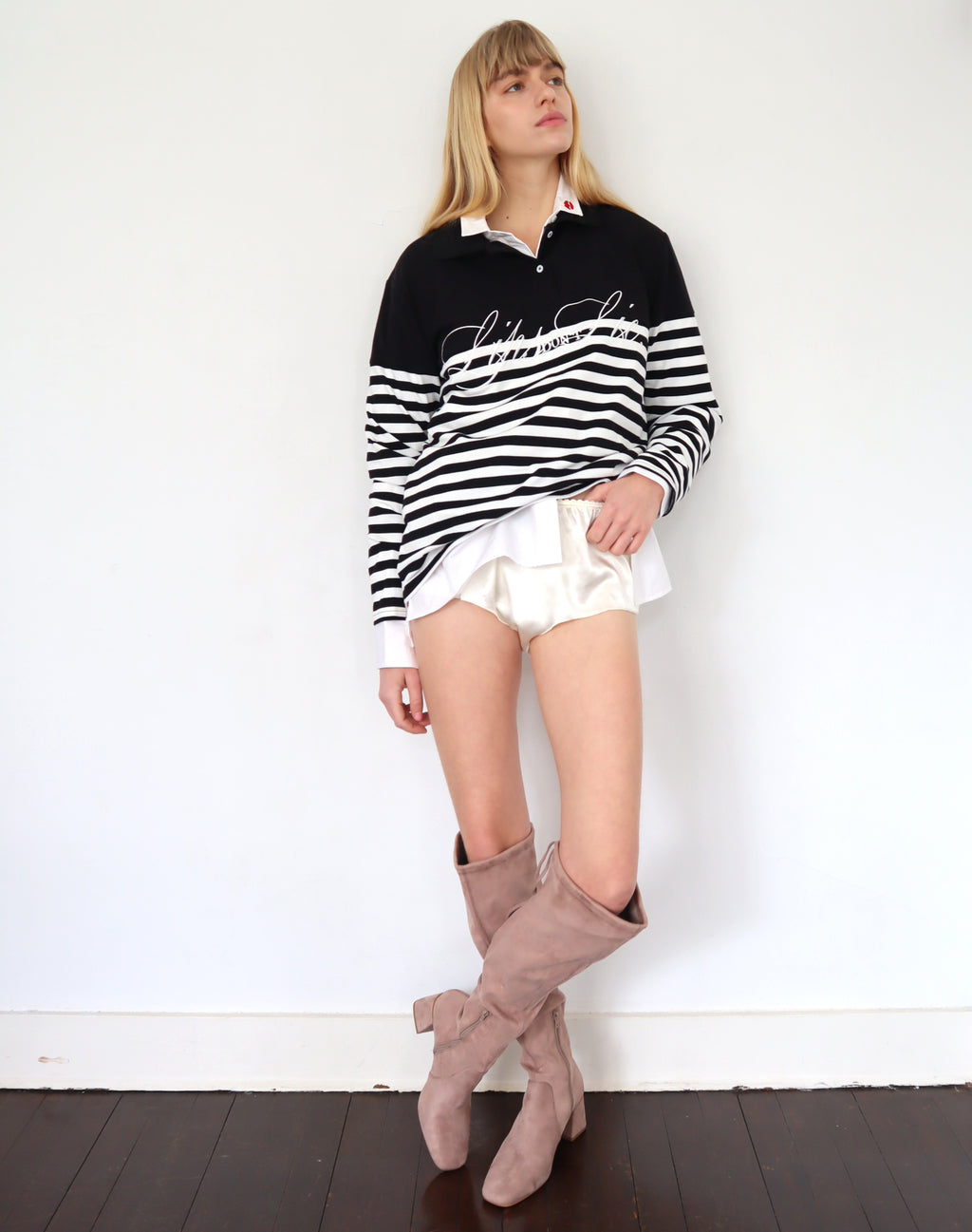 LIPS DON’T LIE. Border Polo Shirt