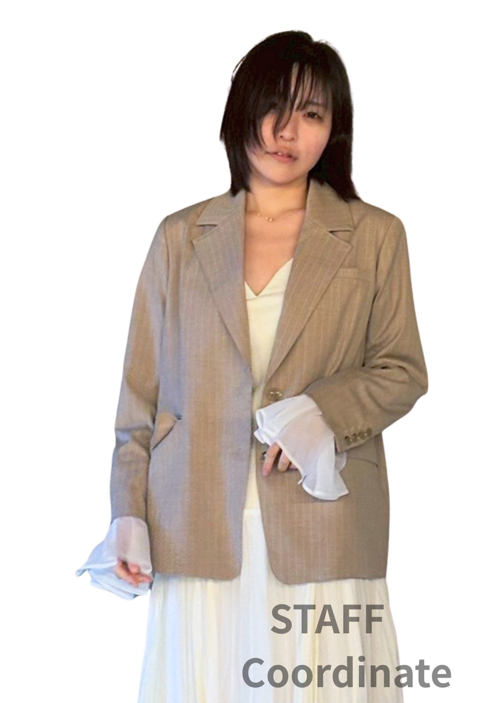 Chiffon Cuff Tailored Jacket
